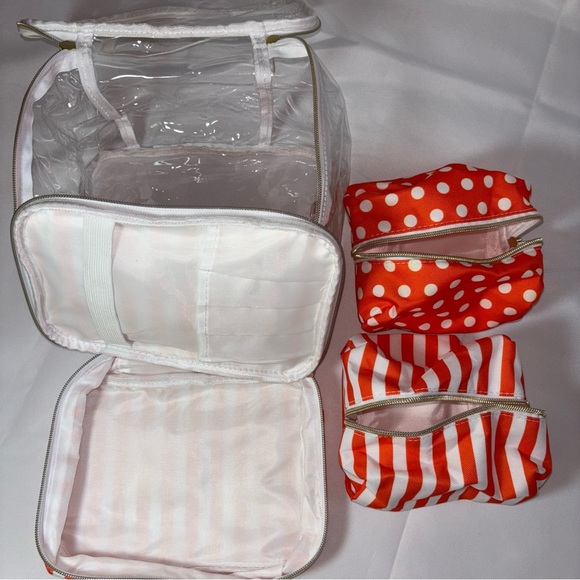 2/$30 Pretty As A Peach 4-in-1 Train Case Travel Toiletry Cosmetic Case Pouches - Picture 5 of 8